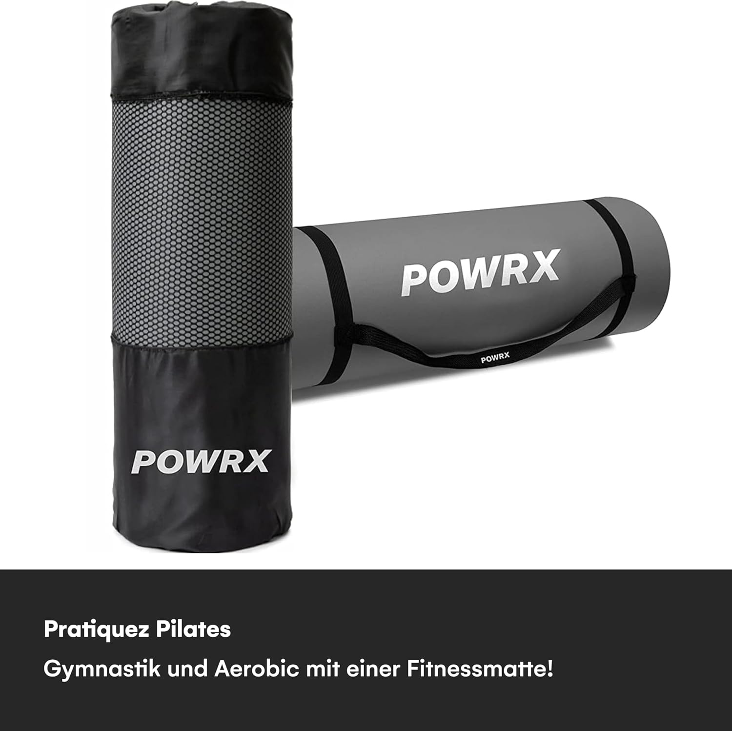 POWRX Anti-slip Fitnessmat 1.5cm dik, Zwart (34% korting)