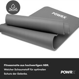 POWRX Anti-slip Fitnessmat 1.5cm dik, Zwart (34% korting)
