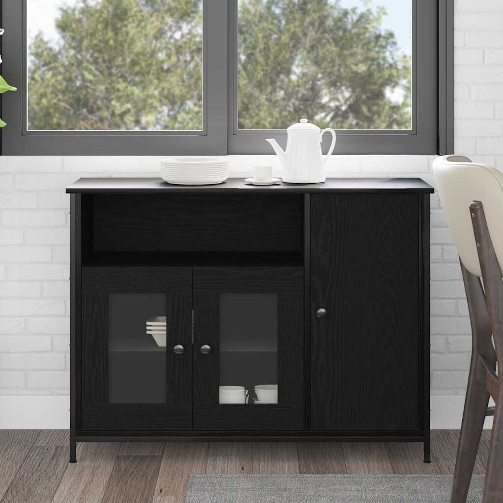 VidaXL Dressoir Zwart Eiken 100x35x75cm - 59% Korting!