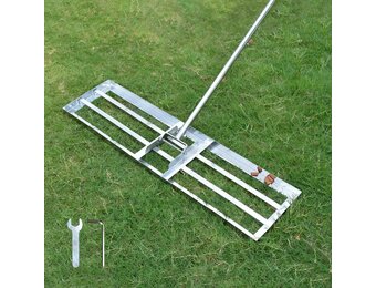 Gras egalisatiehark 71cm - RVS - Verstelbaar 80-210cm | 34% Korting