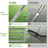 Gras egalisatiehark 71cm - RVS - Verstelbaar 80-210cm | 34% Korting