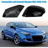 Spiegelkappen Renault Megane MK3 Zwart ABS - 29% Korting