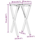 X-frame Eettafelpoten van Gietijzer - 40x40x73 cm met 55% Korting