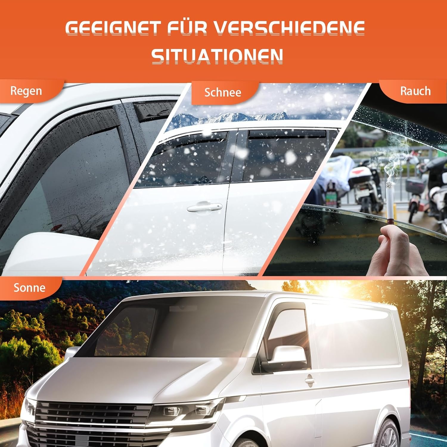 Winddeflectoren Set Zwart VW T5/T6 - 42% Korting