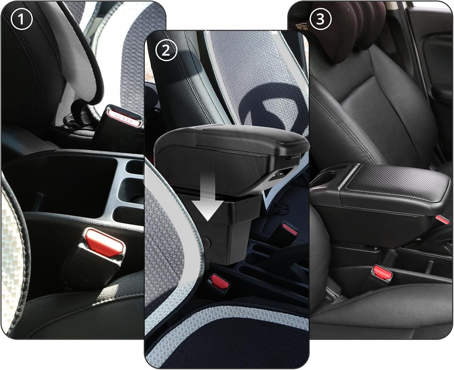 Armsteun Middenconsole Peugeot 208 (2012-2018) met USB & Bekerhouders - 34% Korting!
