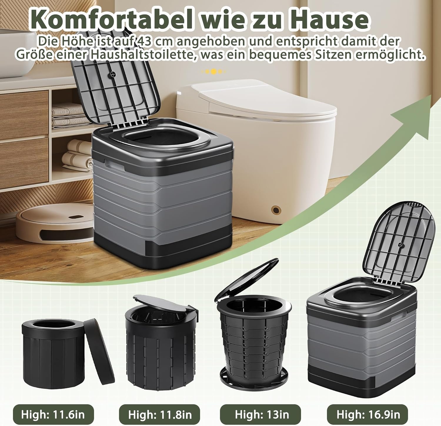 Opvouwbaar Campingtoilet XXL: Mobiel & Comfortabel - 34% Korting!
