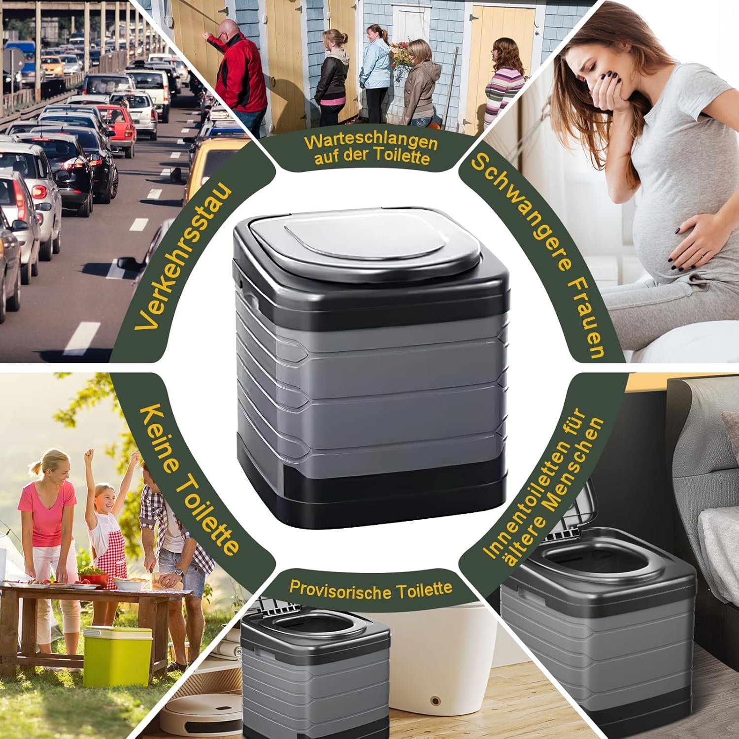 Opvouwbaar Campingtoilet XXL: Mobiel & Comfortabel - 34% Korting!