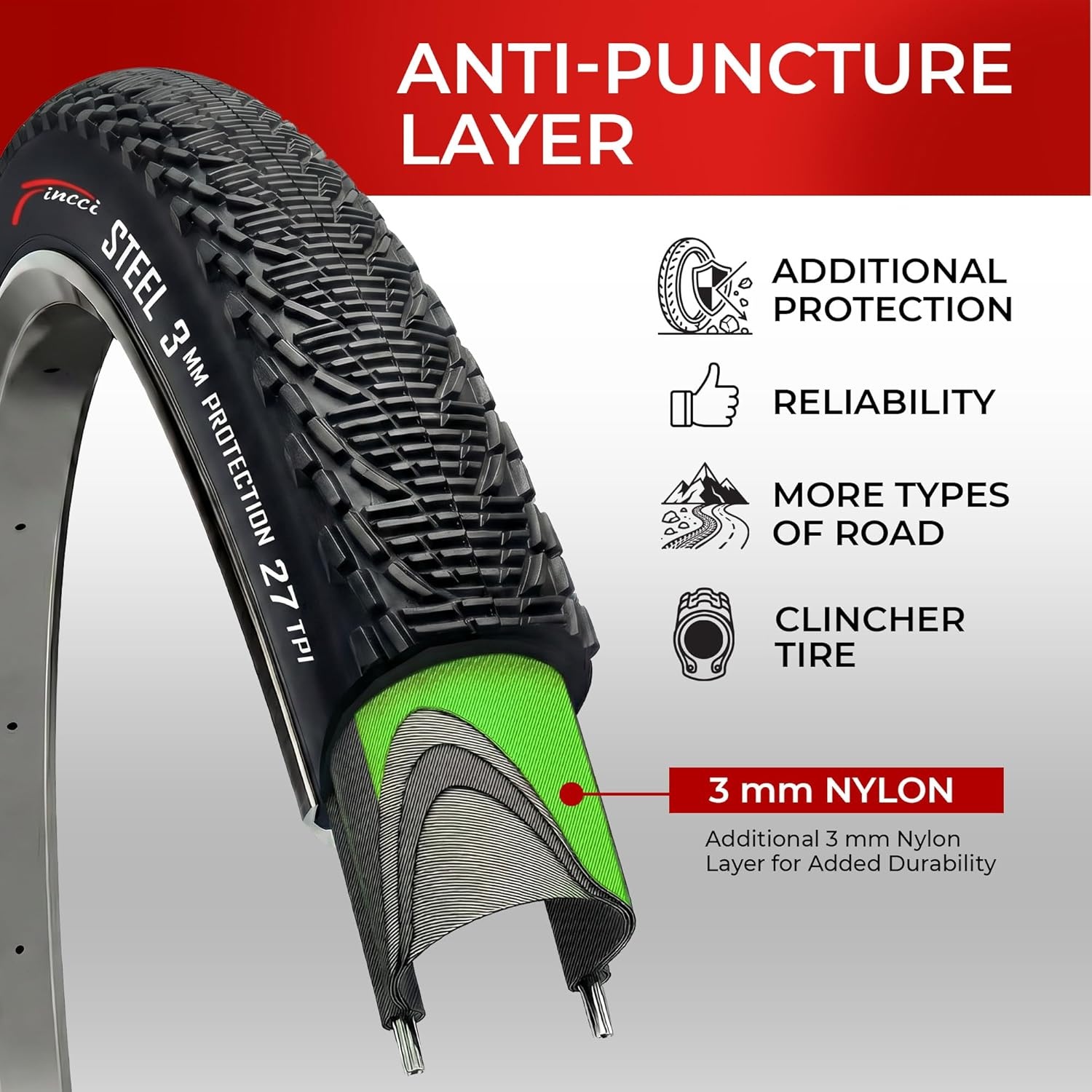 Fincci Anti-lek Fietsbanden 26x1.95 Inch (2 Stuks) - 29% Korting