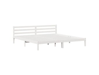 Wit Grenenhouten Bedframe met Hoofdeinde 220x200 cm | 35% Korting