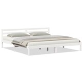 Wit Grenenhouten Bedframe met Hoofdeinde 220x200 cm | 35% Korting