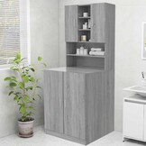 Wasmachinekast 70.5x25.5x90 cm Grijs Sonoma Eiken - 58% Korting