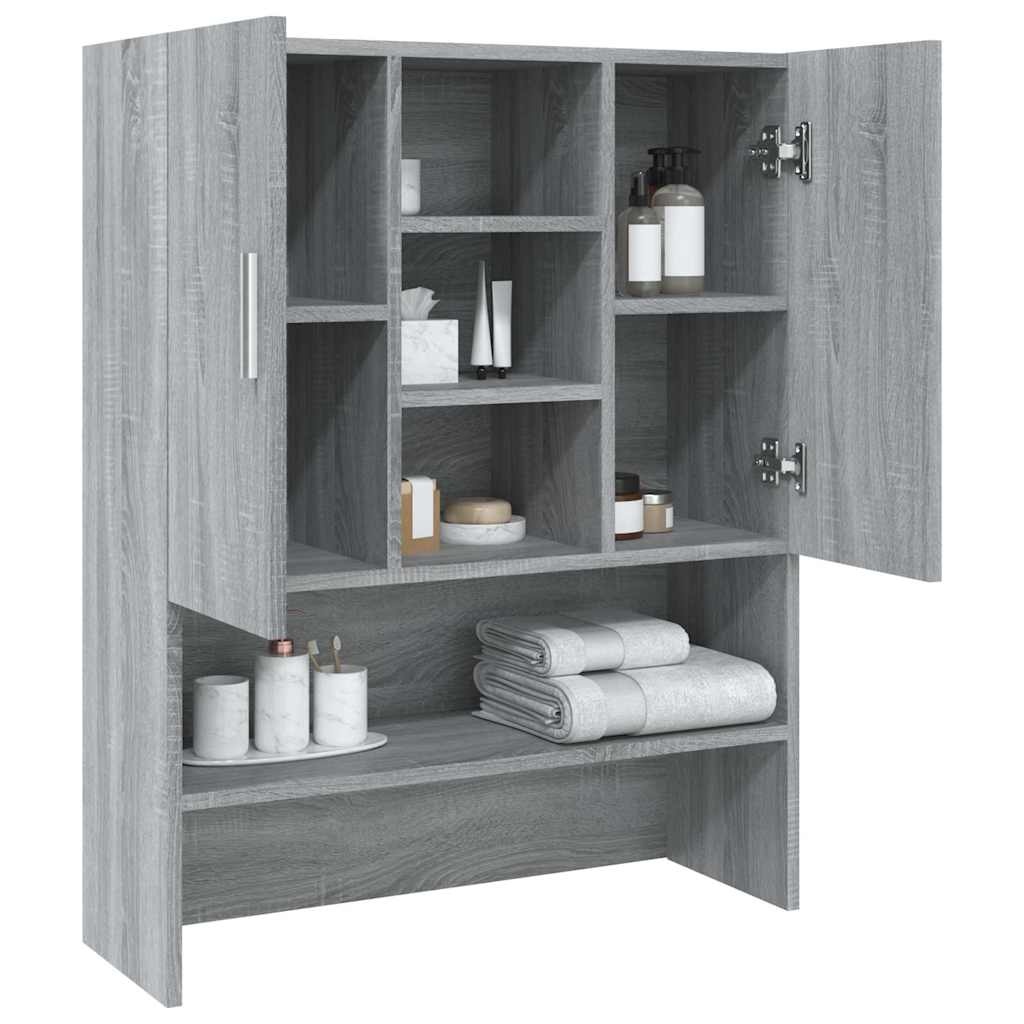 Wasmachinekast 70.5x25.5x90 cm Grijs Sonoma Eiken - 58% Korting
