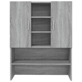 Wasmachinekast 70.5x25.5x90 cm Grijs Sonoma Eiken - 58% Korting