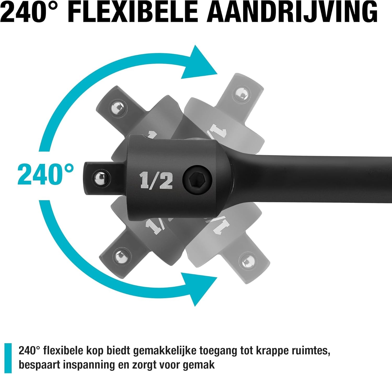 Wringijzer 60cm | 780Nm koppel | 240° draaibaar | Zwart | Nu met 52% korting!