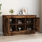 VidaXL Dressoir (102x35x60cm) - Bewerkt Hout, Gerookt Eiken - 34% Korting