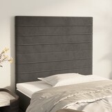 vidaXL Hoofdborden Fluweel Donkergrijs 2 st 80x5x78/88 cm (33% Korting)