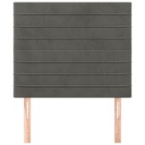vidaXL Hoofdborden Fluweel Donkergrijs 2 st 80x5x78/88 cm (33% Korting)