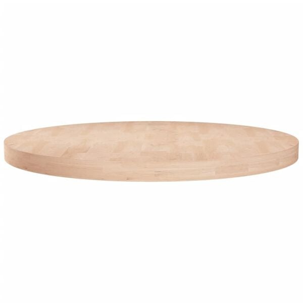 Massief Eiken Tafelblad Rond 80cm Ø - Onbehandeld met 35% Korting