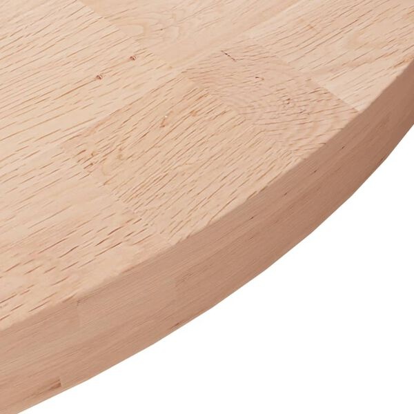 Massief Eiken Tafelblad Rond 80cm Ø - Onbehandeld met 35% Korting
