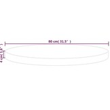 Massief Eiken Tafelblad Rond 80cm Ø - Onbehandeld met 35% Korting