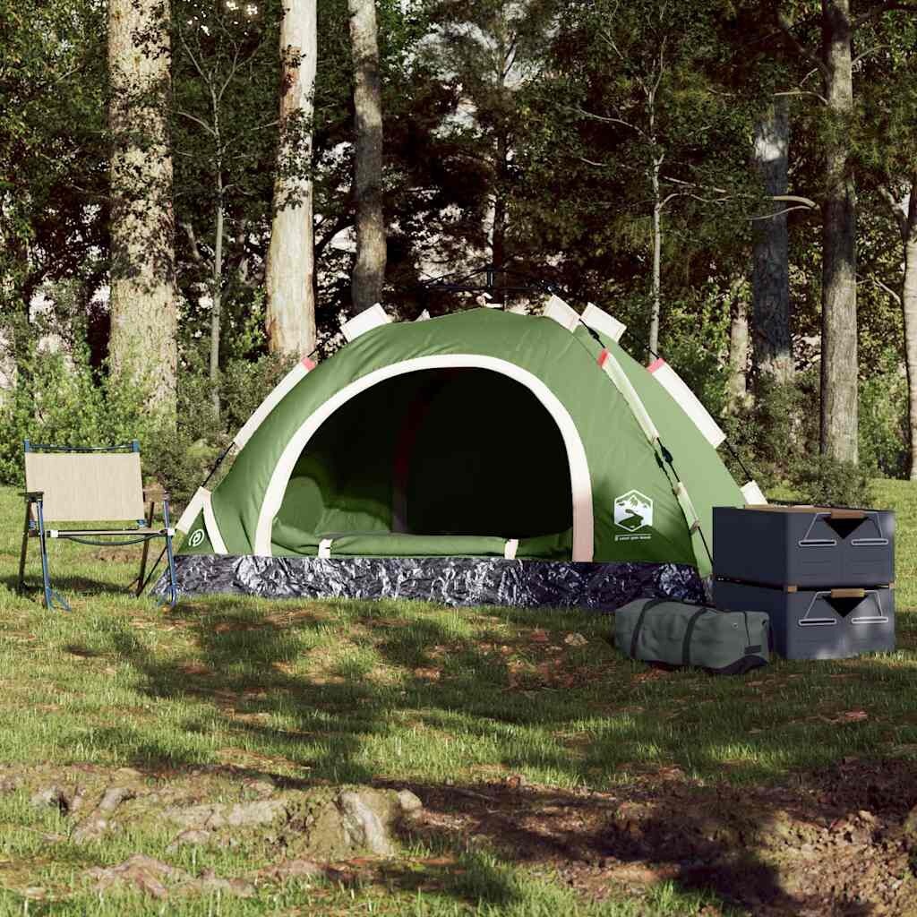 2-Persoons Groene Tent met Snelopzet Systeem - 34% Korting