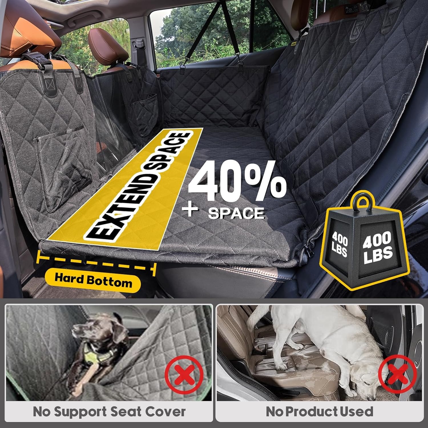 Honden Achterbankverlenging Waterdicht - Zwart - 29% Korting