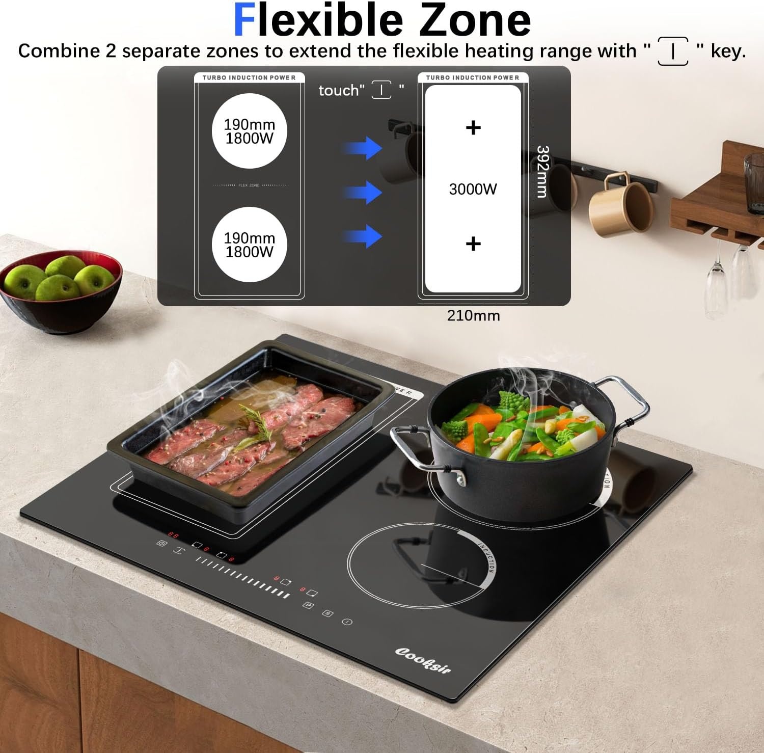 Inductiekookplaat 4 zones met 35% korting