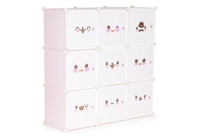 Roze Speelgoedkast met Snuitjes - 9 Deuren - 110x110 cm - 18% Korting
