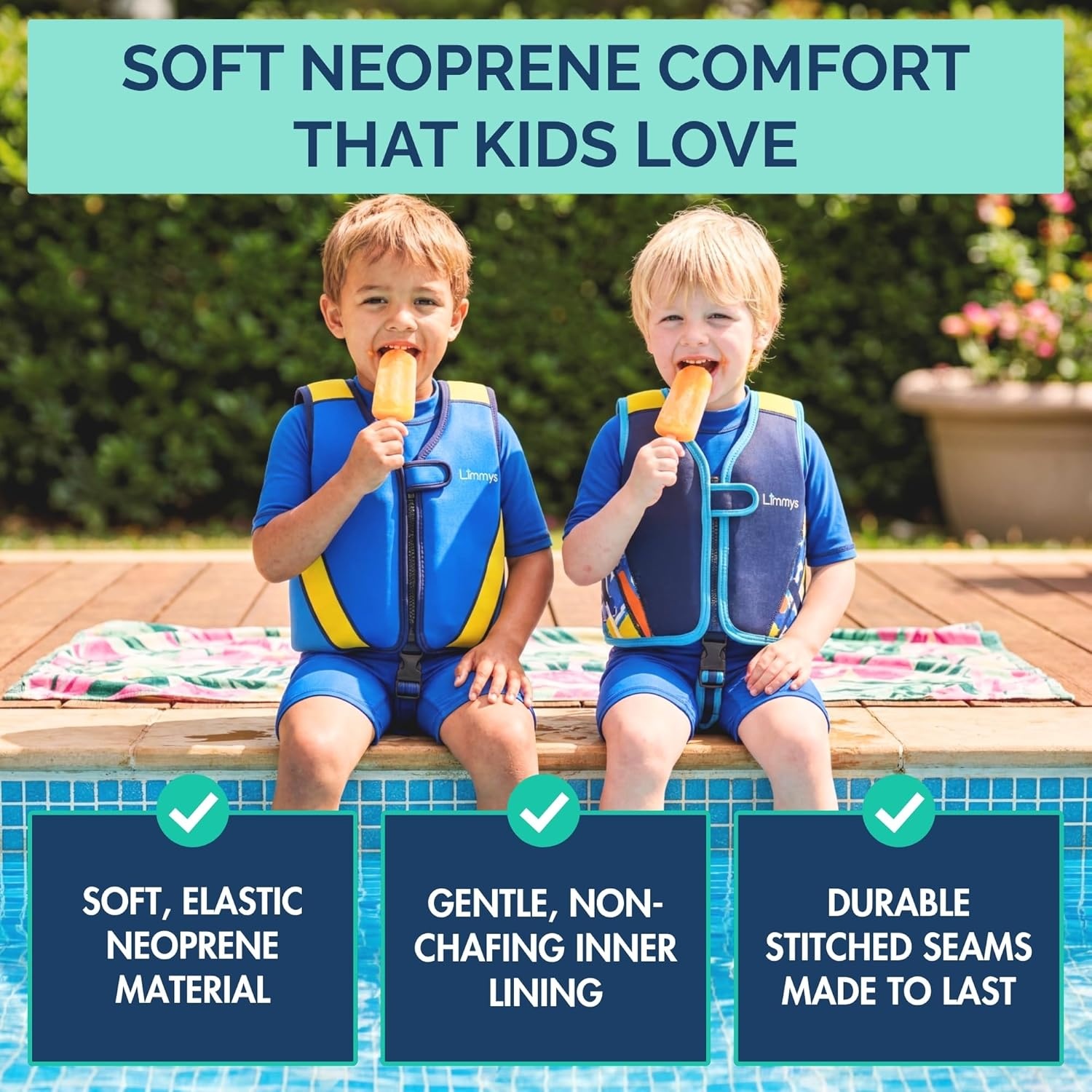 Zwemvest Kinderen Limmys Royal Blue - CE-keurmerk & Verstelbaar