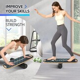 Balance Board met Rol - Balans & Coördinatie Trainer - Zwart (34% korting)