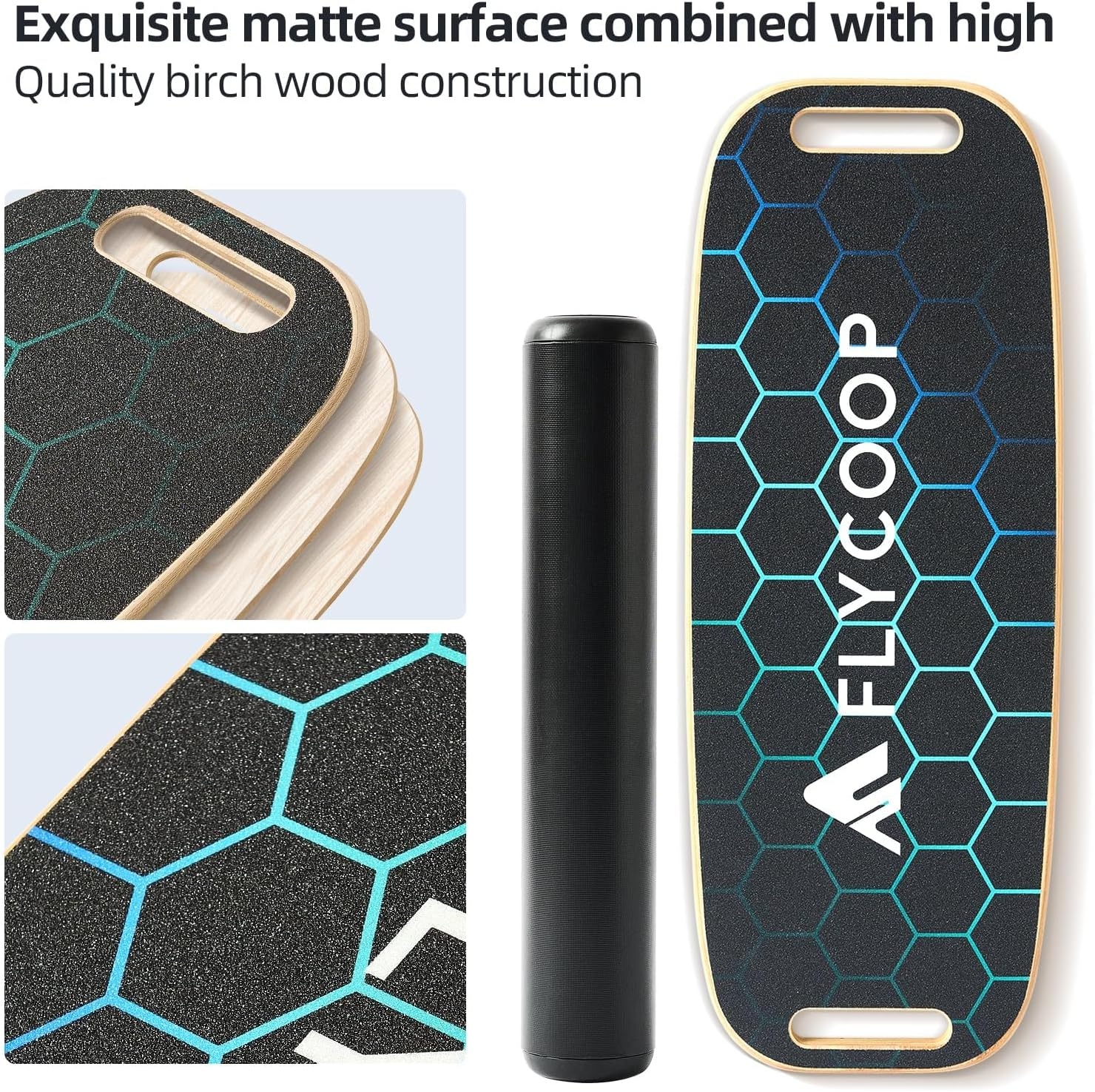 Balance Board met Rol - Balans & Coördinatie Trainer - Zwart (34% korting)