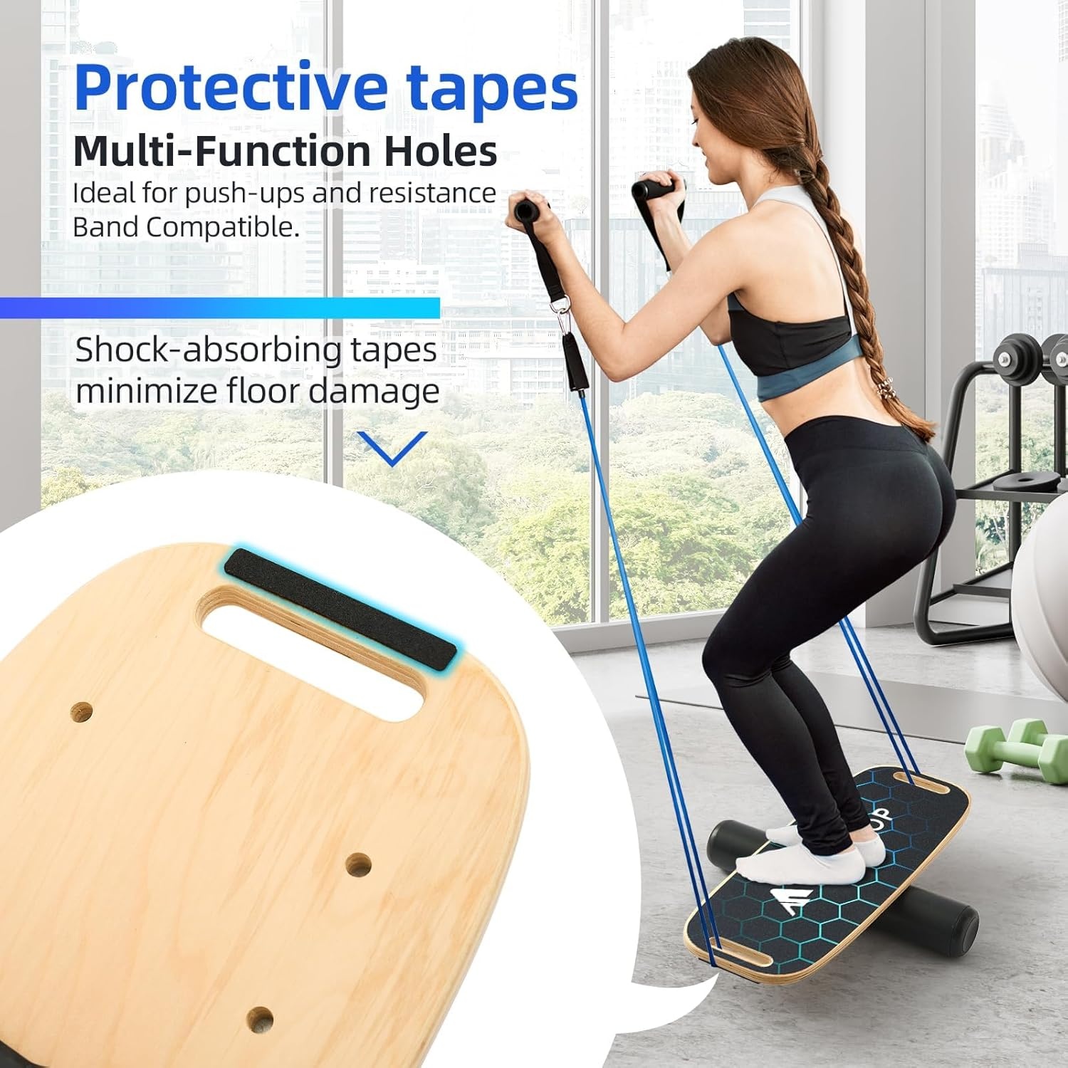 Balance Board met Rol - Balans & Coördinatie Trainer - Zwart (34% korting)