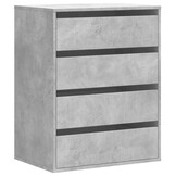 Ladekast 60x41x76 cm bewerkt hout betongrijs - 30% Korting!