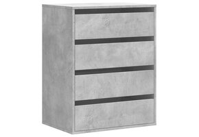 Ladekast 60x41x76 cm bewerkt hout betongrijs - 30% Korting!