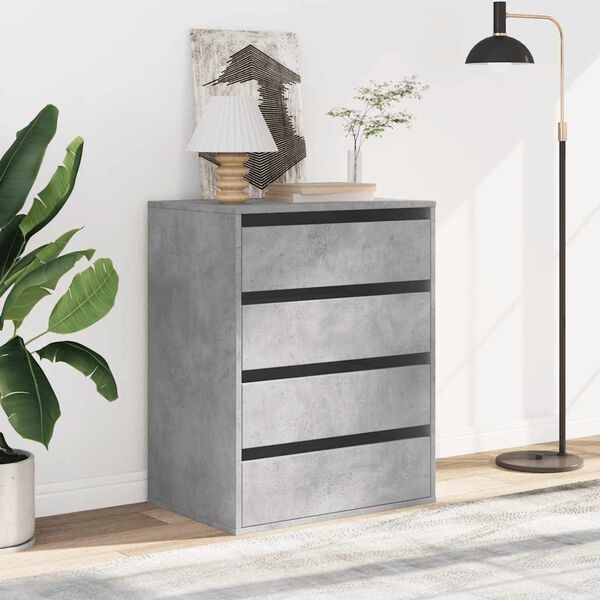 Ladekast 60x41x76 cm bewerkt hout betongrijs - 30% Korting!