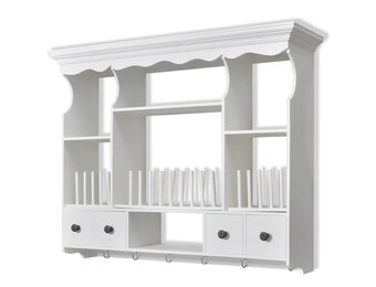 Houten Keukenwandkast Wit met 4 Lades & 4 Schappen - 35% Korting