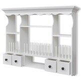 Houten Keukenwandkast Wit met 4 Lades & 4 Schappen - 35% Korting