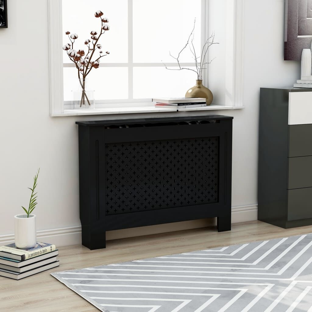 Zwarte Radiatorombouw van MDF (34% korting)