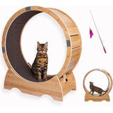 Kattenlooprad met Remfunctie - Houten Speelfiguur & Trainingsapparaat