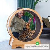 Kattenlooprad met Remfunctie - Houten Speelfiguur & Trainingsapparaat