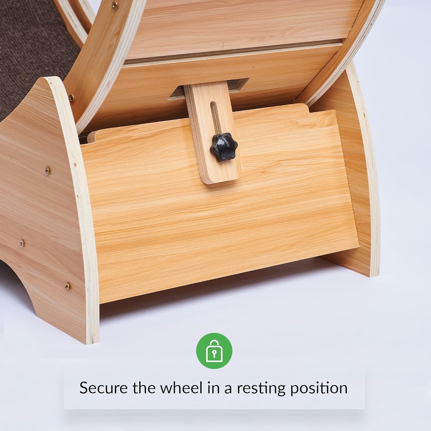 Kattenlooprad met Remfunctie - Houten Speelfiguur & Trainingsapparaat