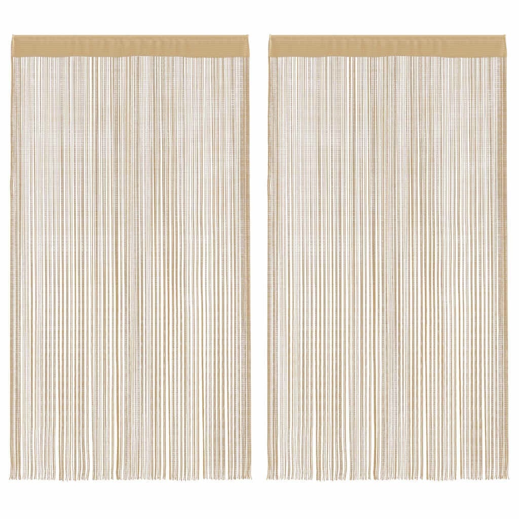 2 Beige Draadgordijnen 140x250 cm - 50% Korting