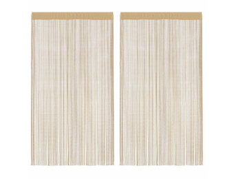 2 Beige Draadgordijnen 140x250 cm - 50% Korting