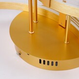 Modern LED Ceiling Light, Dimmable LED Acrylic Ceiling Lamp with Remote Control, 2-Rings Gold Ceiling Chandelier Flush Mount Ceiling Light Fixtures for Living Room Dining Room Bedroom, 32W