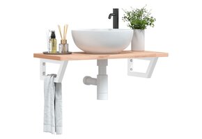 vidaXL Wandbeugels voor Wasbak - 2 stuks - Staal Wit (44% Korting)