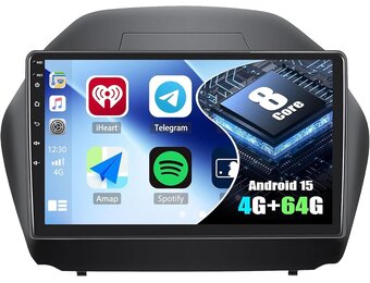 CAMECHO Android 15 Autoradio Dubbel Din 10 inch voor Hyundai IX35 (2010-2015) - Zwart