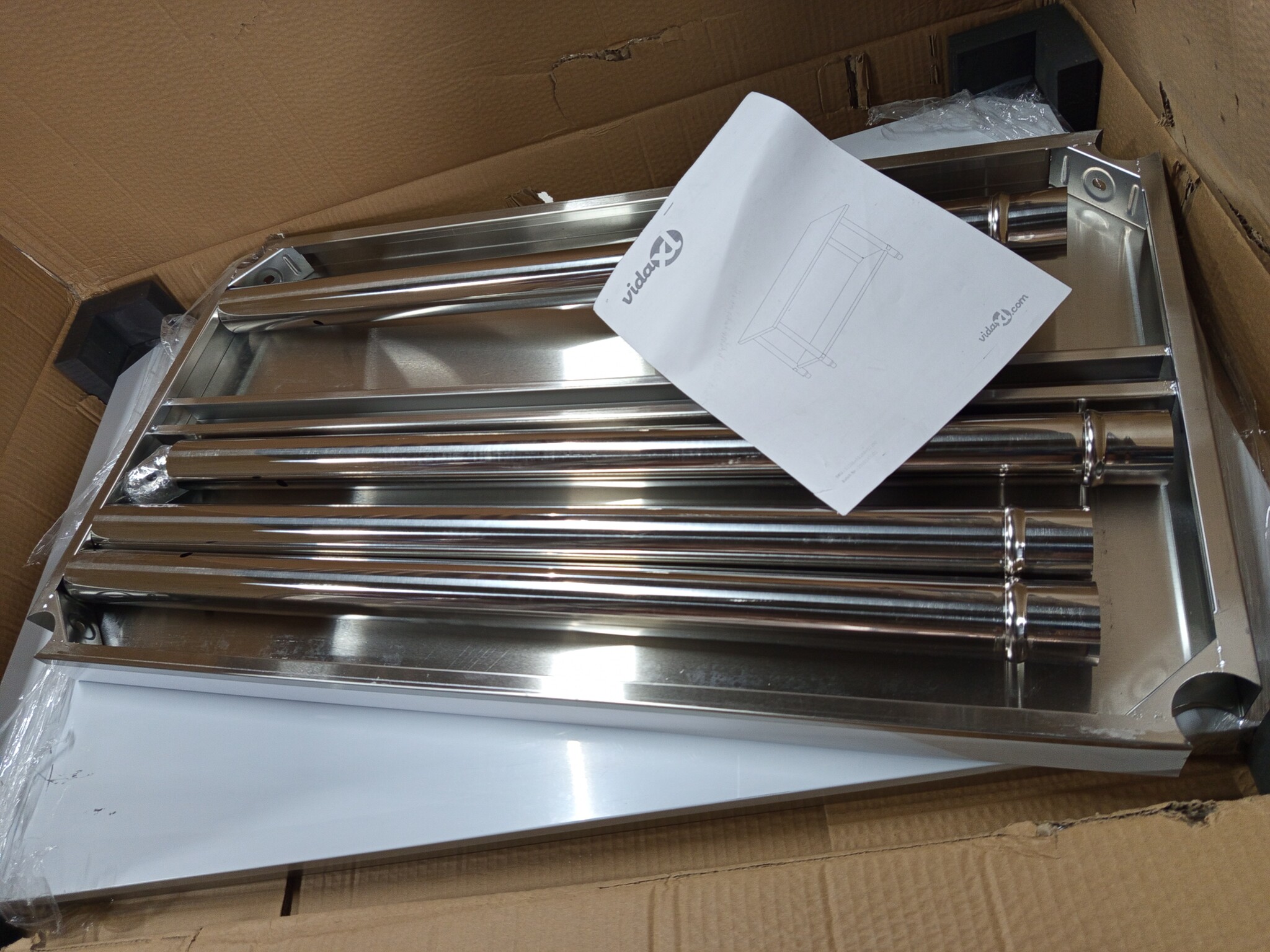 vidaXL Keukenwerktafel 100x60x85 cm roestvrij staal