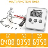 Aigostar Digitale Keukentimer met Groot LCD Scherm, Multifunctioneel (Stopwatch, Timer)