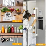 Aigostar Digitale Keukentimer met Groot LCD Scherm, Multifunctioneel (Stopwatch, Timer)