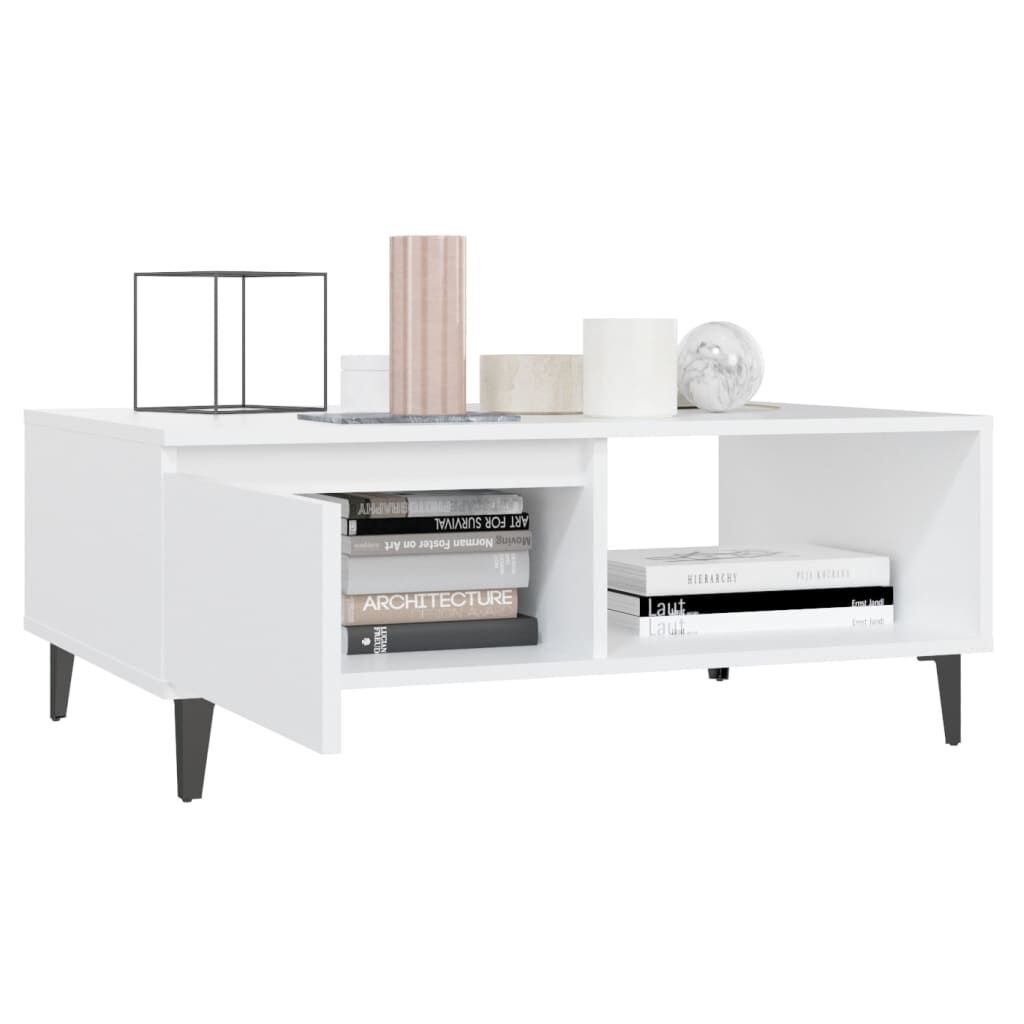 Salontafel 90x60x35 cm wit bewerkt hout - 85% korting